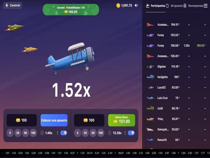 Características del juego Aviatrix Características del juego Aviatrix
