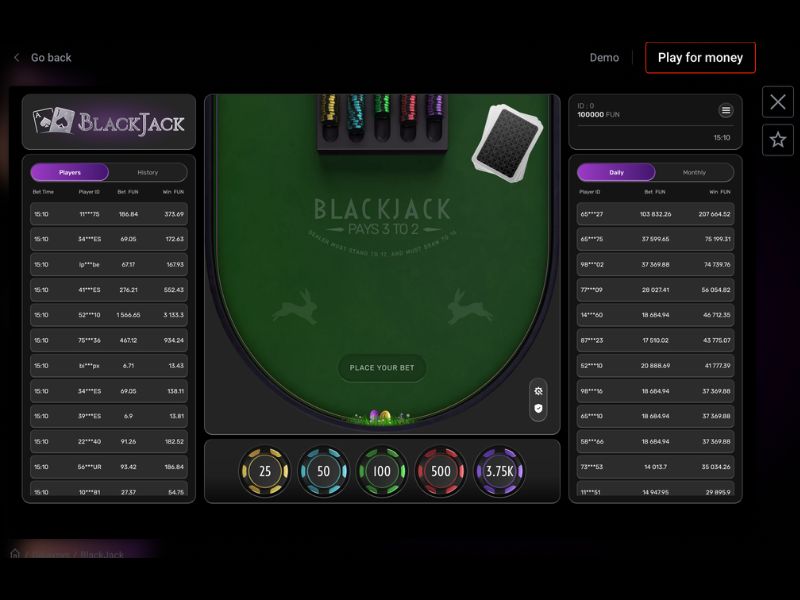 Koncept blackjacku Galaxsys