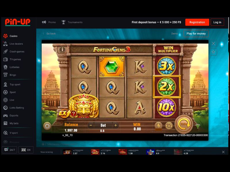 Technické parametry Fortune Gems 3