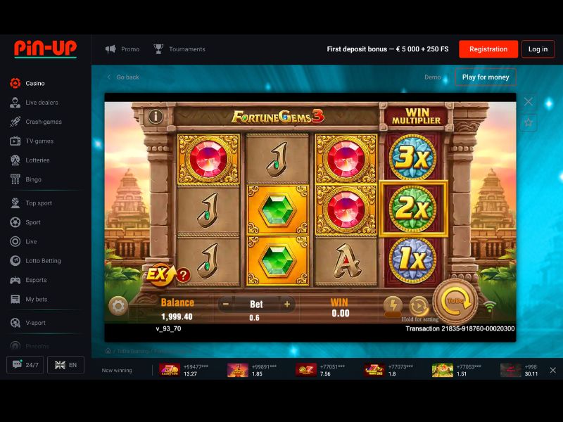 Vkládání prostředků a výběr výher